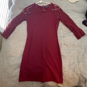 EXPRESS maroon cotton/lace dress